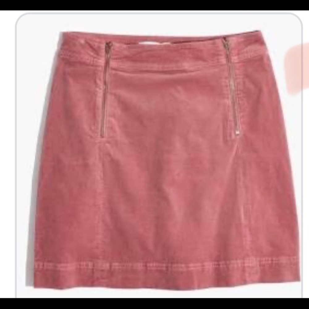 Madewell Pink Velvet Mini Skirt